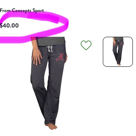 Concepts Sport Women's Alabama Crimson Tide Grey Quest Knit Pants | NEW/NWOT!♥️ - Picture 2 of 10